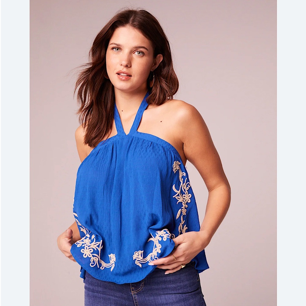 Francesca Embroidered Halter Top - NWT